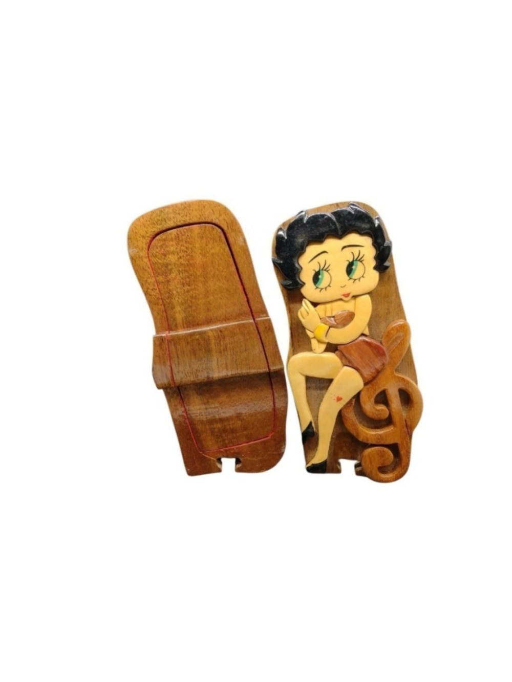 Betty Boop Artisan Crafted 1990 Wooden Puzzle & Trinket Box Collection - Picture 2 of 7
